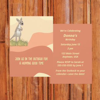 Outback Kangaroo, Hopping Good Time, BOHO Inbjudningar