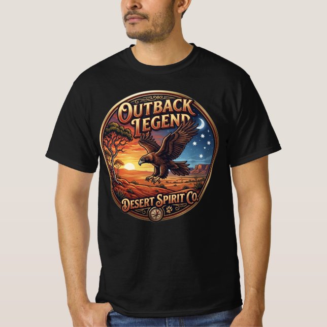 Outback Legend Eagle Desert Spirit Emblem T Shirt (Framsida)