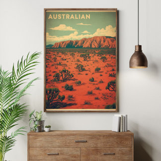 Outback Odyssey – Retro Australienskt Ökenresande Poster