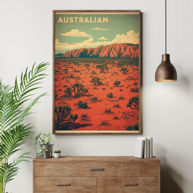 Outback Odyssey – Retro Australienskt Ökenresande  Poster (Skapare uppladdad)