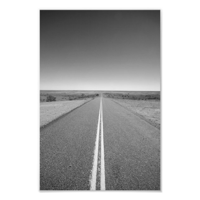 Outback Road Australien, Black and White - Skriv u Fototryck (Framsidan)