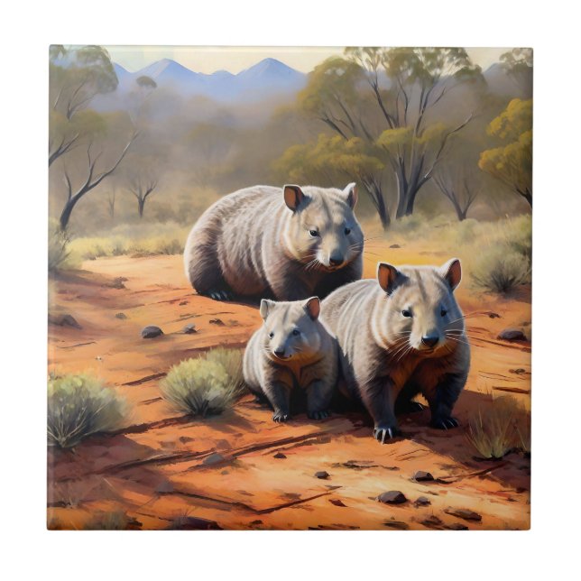 Outback Trio: Wombat Wanderers Kakelplatta (Framsidan)