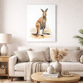 Outback Wanderer: Akvarellkänguru