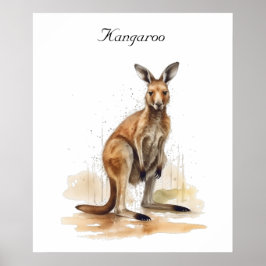 Outback Wanderer: Watercolor Kangaroo anpassad Poster