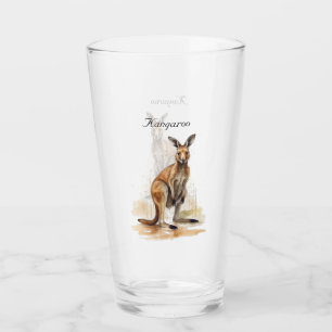 Outback Wanderer: Watercolor Kangaroo anpassningsb Glaskopp
