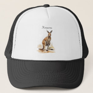 Outback Wanderer: Watercolor Kangaroo anpassningsb Keps