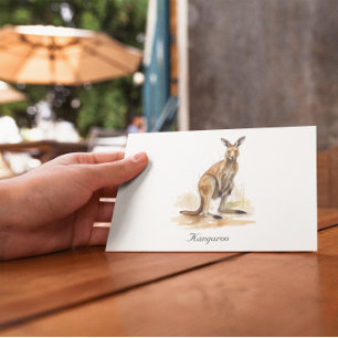 Outback Wanderer: Watercolor Kangaroo anpassningsb Vykort