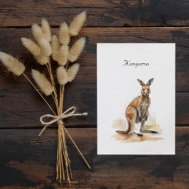 Outback Wanderer: Watercolor Kangaroo anpassningsb Vykort