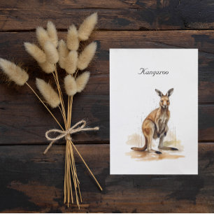 Outback Wanderer: Watercolor Kangaroo anpassningsb Vykort
