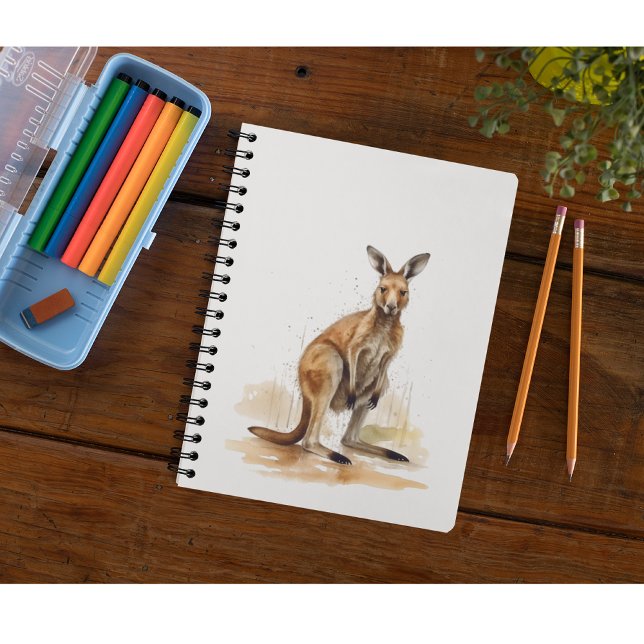 Outback Wanderer: Watercolor Kangaroo Anteckningsbok (Skapare uppladdad)