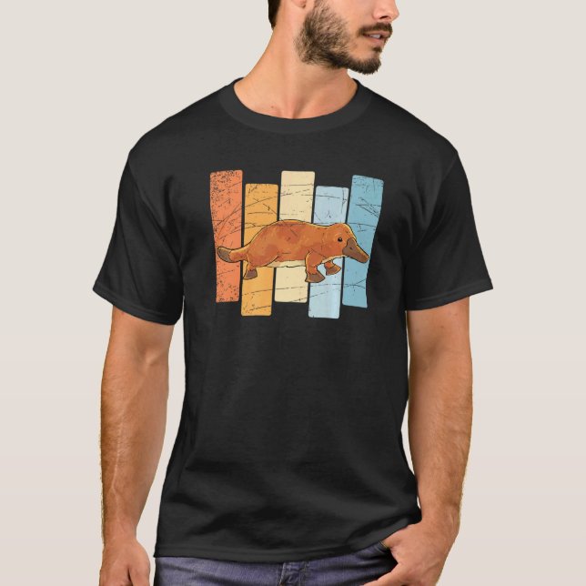 Outback Zoo Animal Cute Platypus Retro Australien T Shirt (Framsida)
