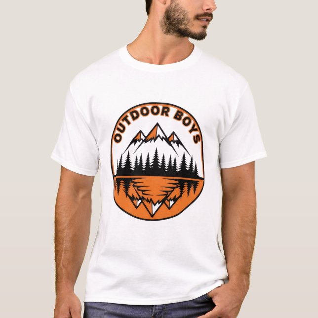 Outdoor Boys Logo  T Shirt (Framsida)