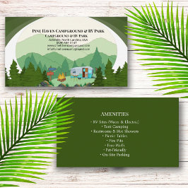 Outdoor Campground RV Park Rustic Design Visitkort