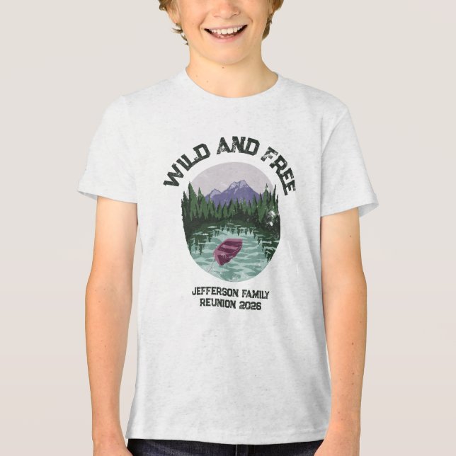 Outdoor Camping Wild and Free Custom Reunion  T Shirt (Framsida)