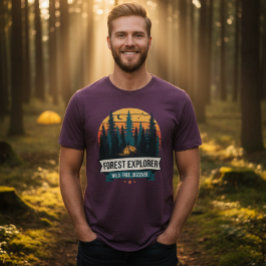 Outdoor Forest Explorer Camping Adventure Retro T Shirt
