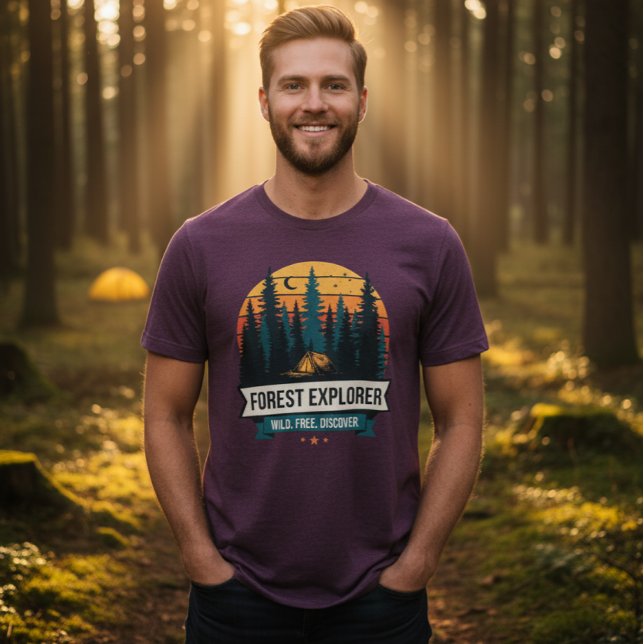 Outdoor Forest Explorer Camping Adventure Retro T Shirt (Skapare uppladdad)