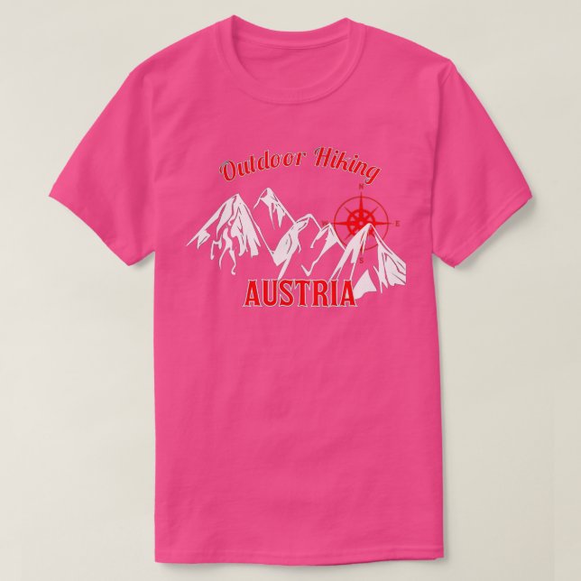 Outdoor Hiking Austria Mountain Compass  T Shirt (Design framsida)