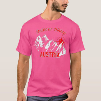 Outdoor Hiking Austria Mountain Compass T Shirt