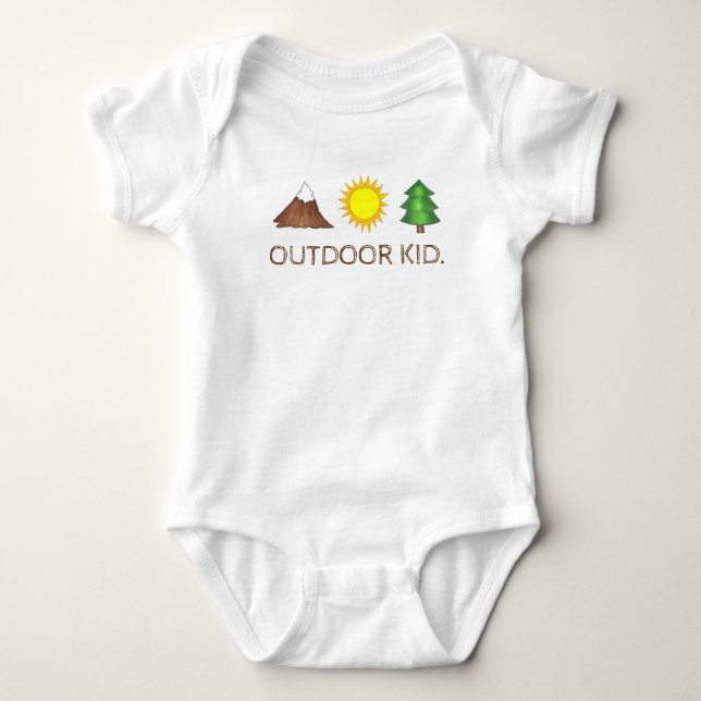 OUTDOOR KID Mountain Sunshine Gräs Träd Skogen Cam T-shirt (Framsida)