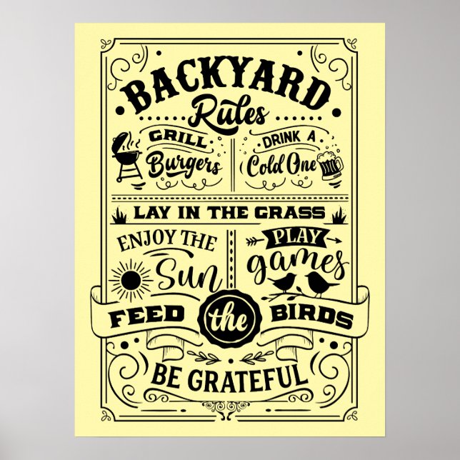OUTDOOR POSTER - Backyard Regler (Framsidan)