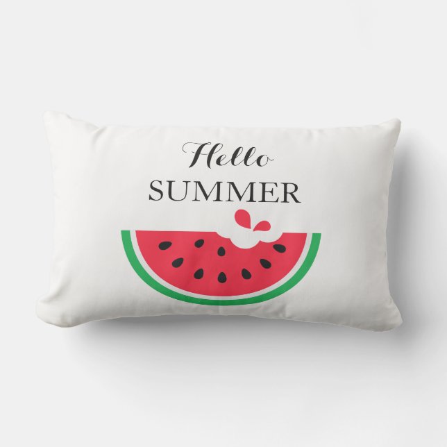 Outdoor Throw Pillow-Hello Summer  Lumbarkudde (Framsida)