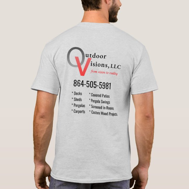 Outdoor Visions Logotyp Bakre Info T Shirt (Baksida)