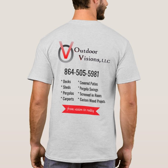 Outdoor Visions Logotyp Bakre Info T-Shirt (Baksida)
