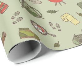 Outdoorsy Äventyr Woodland Wilderness Mönster Presentpapper