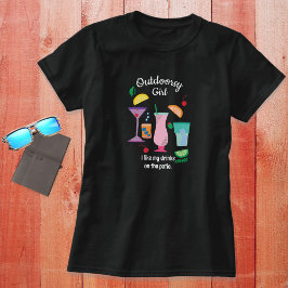 Outdoorsy Girl Camper Glamper Cocktails T Shirt