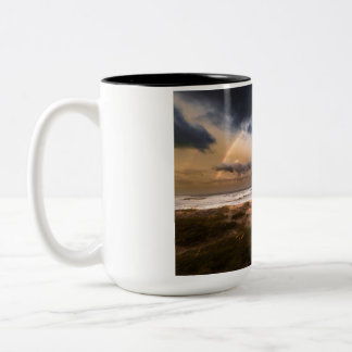 Outer Banker Beach Coffee Mugg, Rainbow Promise Två-Tonad Mugg