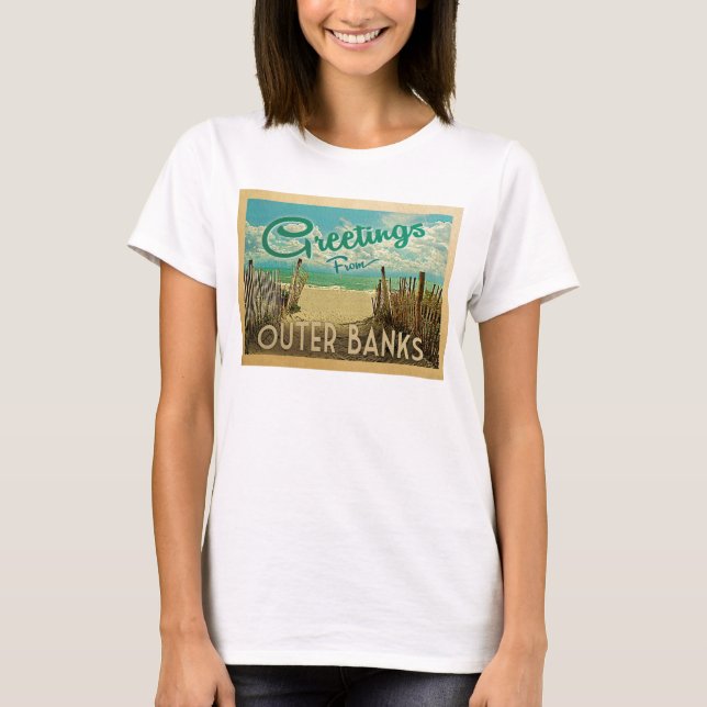 Outer Banker Beach Vintage resor T Shirt (Framsida)