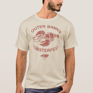 Outer Banker Lobsterfest OBX Mörk Red Retro Vintag T Shirt