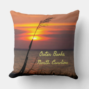 Outer Banker North Carolina Beach Sunset Orange Hi Kudde