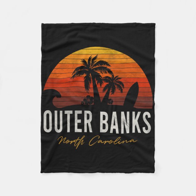Outer Banker North Carolina Handflatan Vacation Re Fleecefilt (Framsidan)