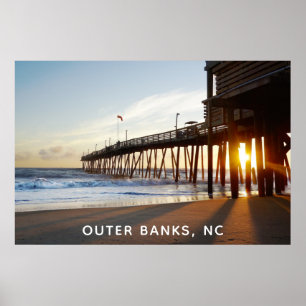 Outer Banker North Carolina OBX Avalon Fishing Pie Poster