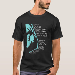 Outer Banker North Carolina T Shirt Karta OBX NC S