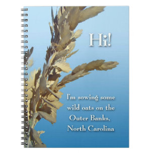 Outer Banker North Carolina Vild Oats Anteckningsbok Med Spiral