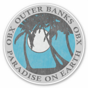 Outer Banker OBX Paradise on Earth (Silver) Klistermärken