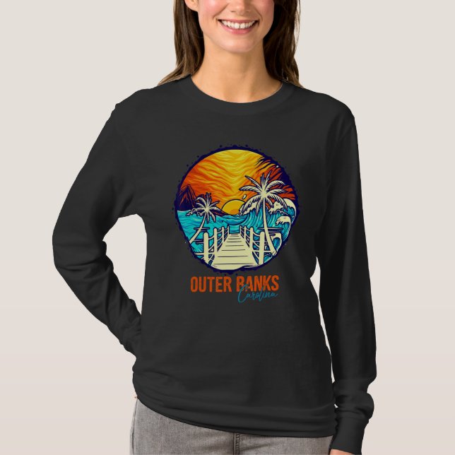 Outer Banker Solset Matching Vacation Friends Fami T Shirt (Framsida)