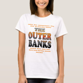 Outer-Banker-sostigtext och Städer-OBX T Shirt