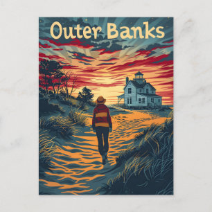 Outer Banker Sunset Travel and Vykort