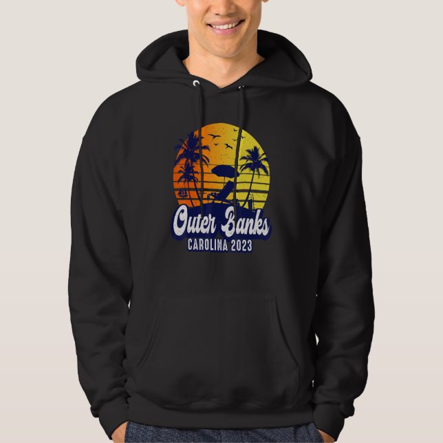 Outer Banks 2023 Carolina Sunset Beach Retro Hoodie (Framsida)