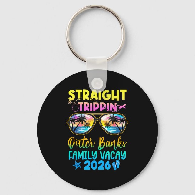 Outer Banks Family Vacay Vacation 2026 Straight Tr Nyckelring (Framsida)