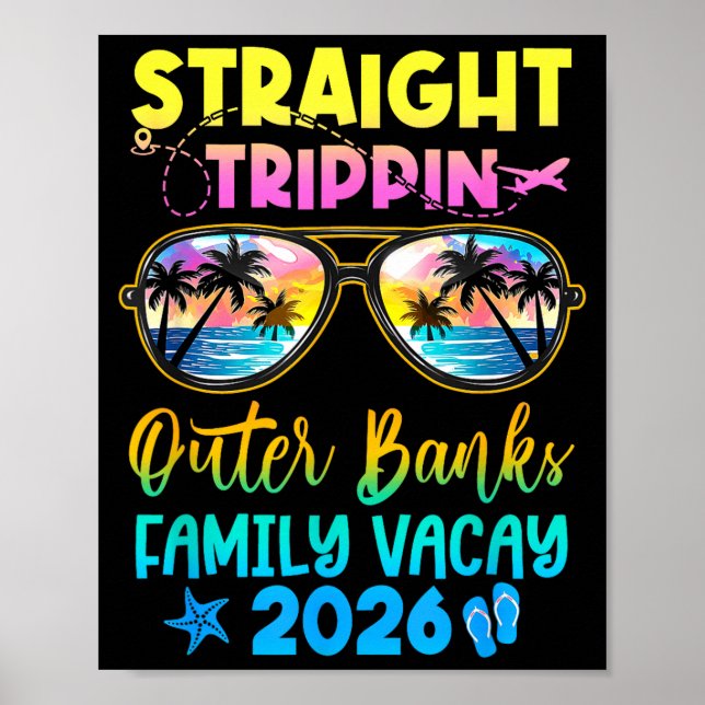 Outer Banks Family Vacay Vacation 2026 Straight Tr Poster (Framsidan)