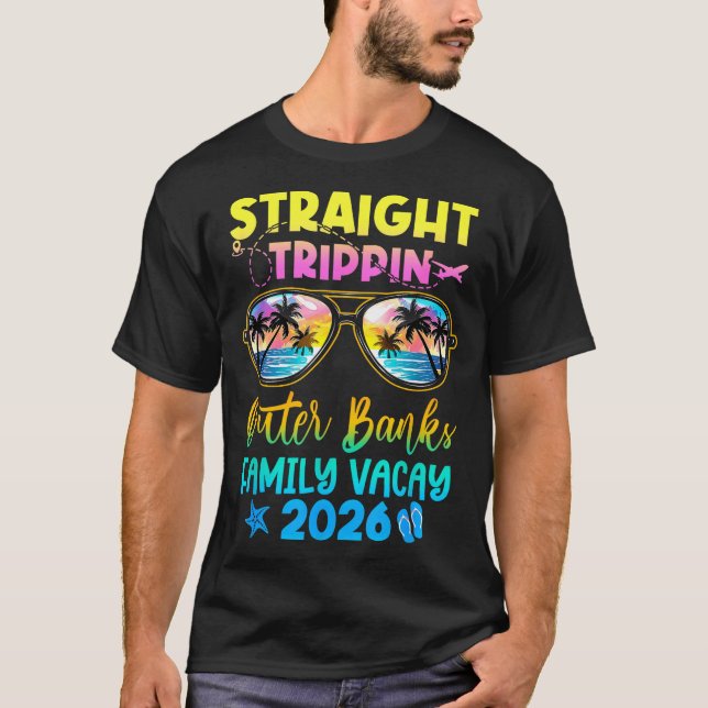 Outer Banks Family Vacay Vacation 2026 Straight Tr T Shirt (Framsida)