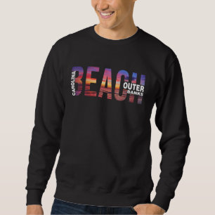Outer Banks Palmer Träd Strand Carolina tema Semes Lång Ärmad Tröja