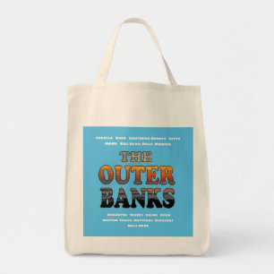 Outer Banks Soluppgång Text och städer OBX Tygkasse