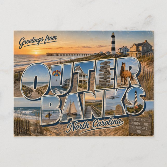 Outer Banks, vykort från North Carolina (Framsida)