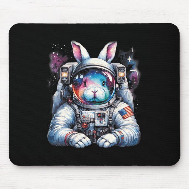 Outer Bunny Påsk Day Rabbit Usa Roligt Space Musmatta (Framsidan)