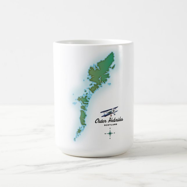 Outer Hebrides Scotland karta Kaffemugg (Center)